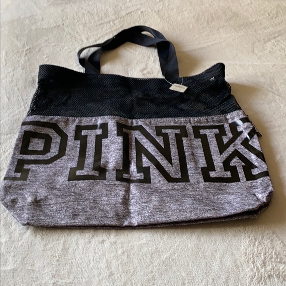 Pink brand shopping bag.